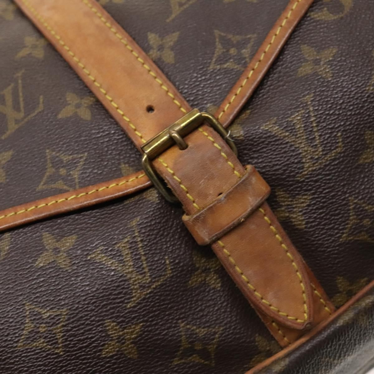 Louis Vuitton Saumur Monogram Canvas Brown Canvas Shoulder Bag Bag (Pre-Owned)