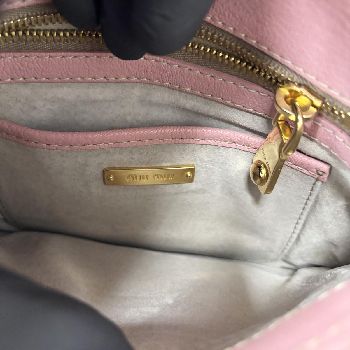 Miu Miu Crossbody Bag Studded Leather Pink Leather Crossbody Bag Bag (Pre-Owned)
