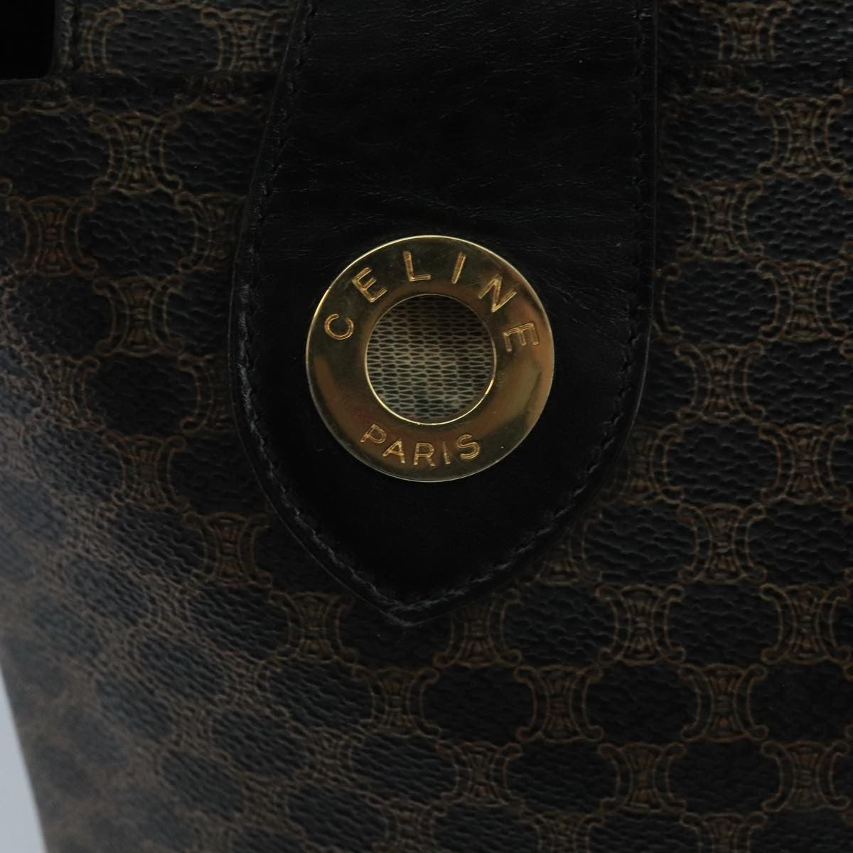Celine C Macadam Pvc Leather Black Pvc Handbag (Pre-Owned)