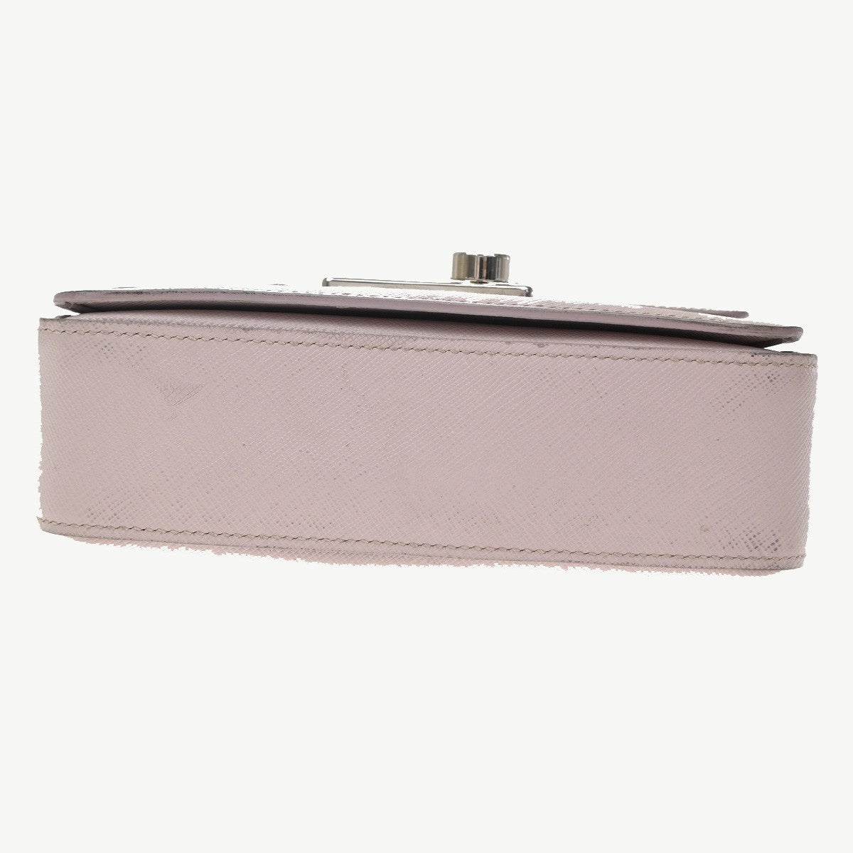 Prada Sound Flap Embroidered Saffiano Pink Leather Shoulder Bag Bag (Pre-Owned)