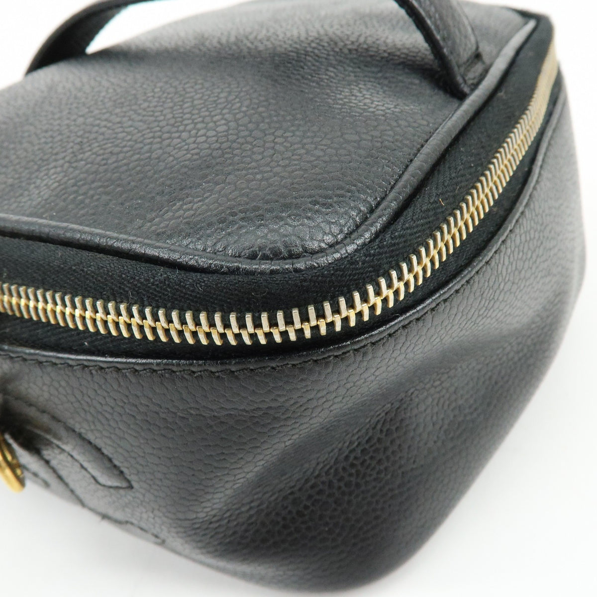 Chanel Vintage Timeless Cosmetic Case Caviar Black Leather Clutche & Pouche Bag (Pre-Owned)