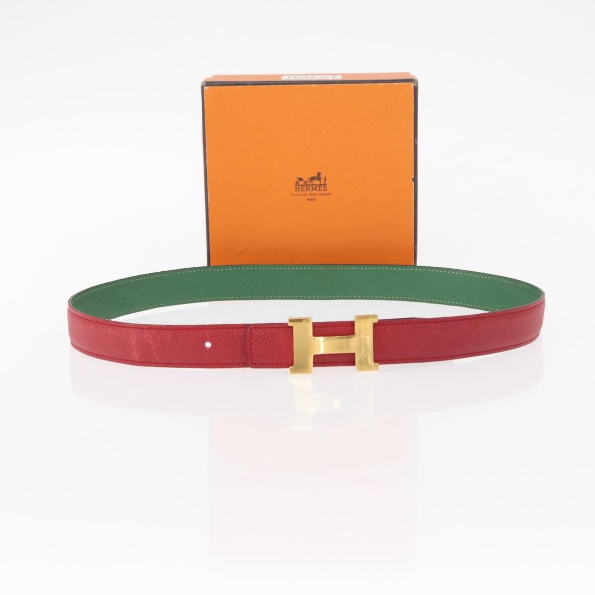 Hermes Constance Belt Leather Red Leather Belts Accessory (Pre-Owned)