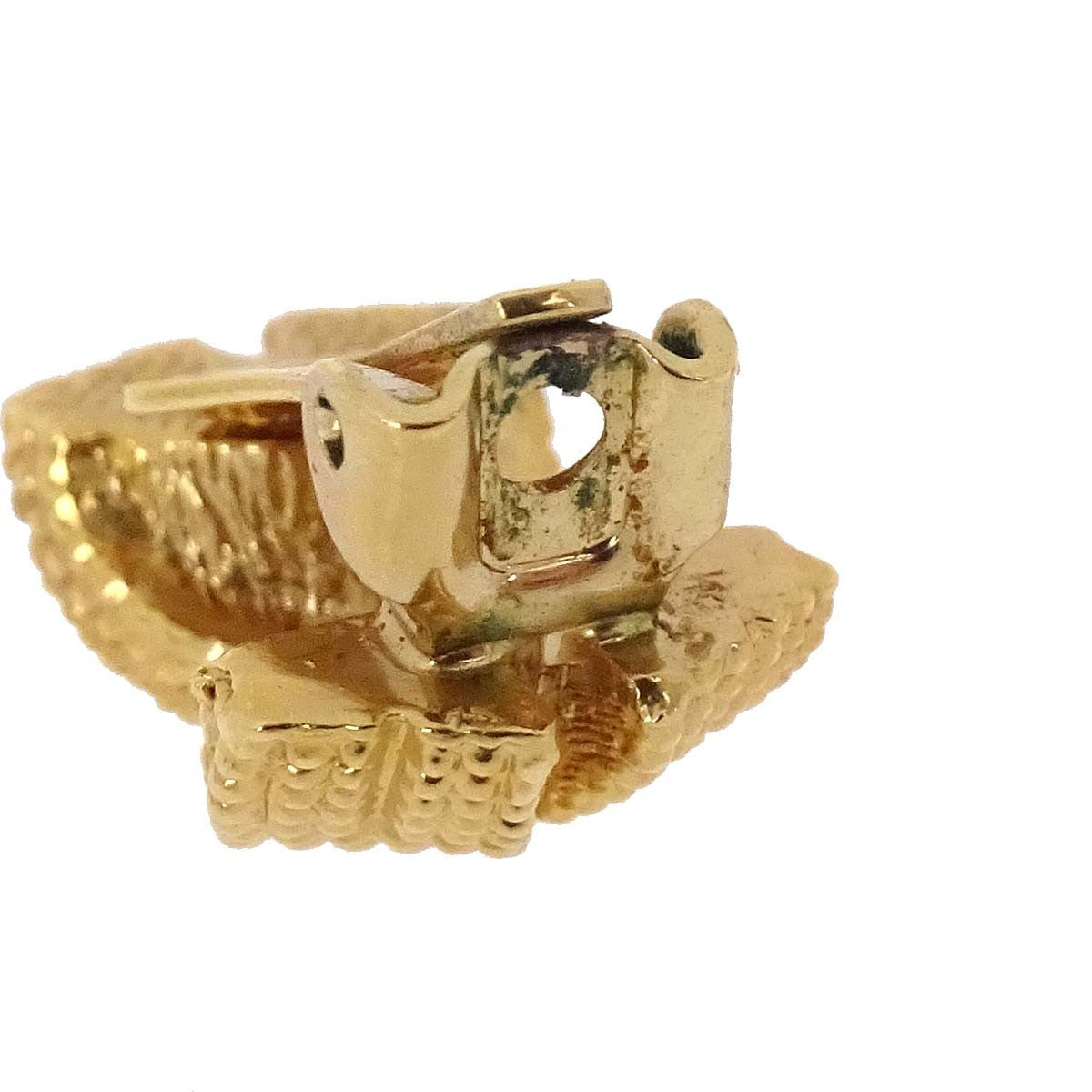 Christian Dior Vintage Clip-On Metal Gold Gold_Plated Earrings Jewelry (Pre-Owned)