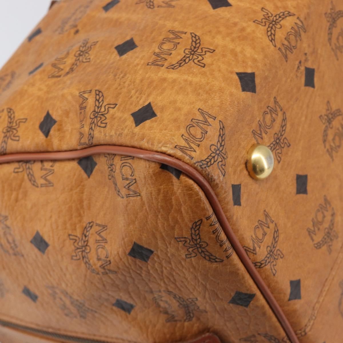 MCM Vicetos Leather Brown Leather Travel Bag Bag (Pre-Owned)