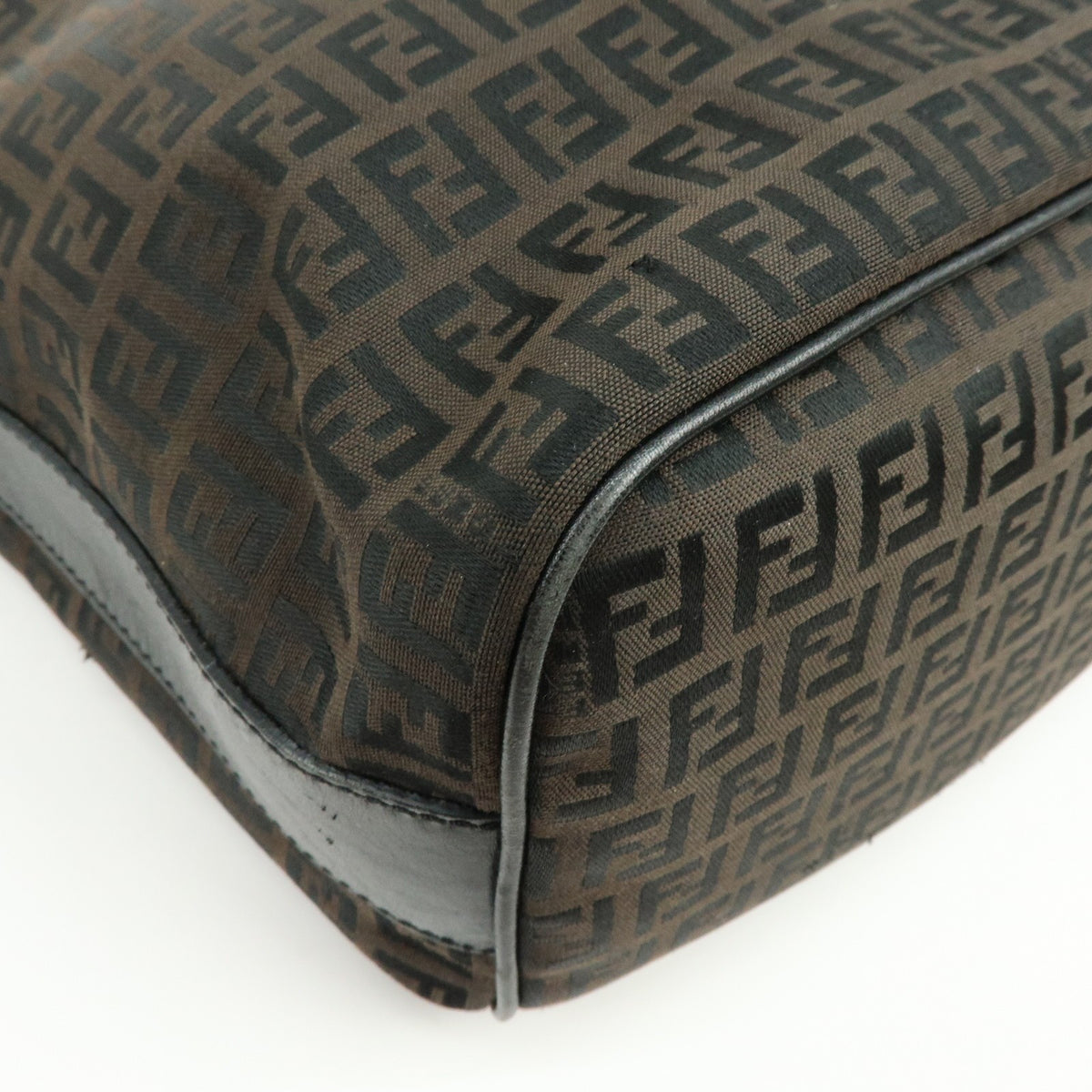 Fendi Shoulder Zucchino Canvas Brown Canvas Shoulder Bag Bag (Pre-Owned)