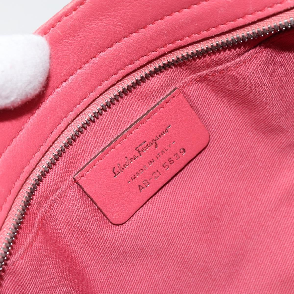 Salvatore Ferragamo Gancini Suede Pink Suede Shoulder Bag Bag (Pre-Owned)