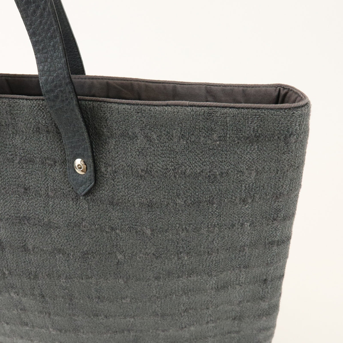 Hermes Ahmedabad Woven Leather And Canvas Gray Canvas Tote Bag Bag (Pre-Owned)