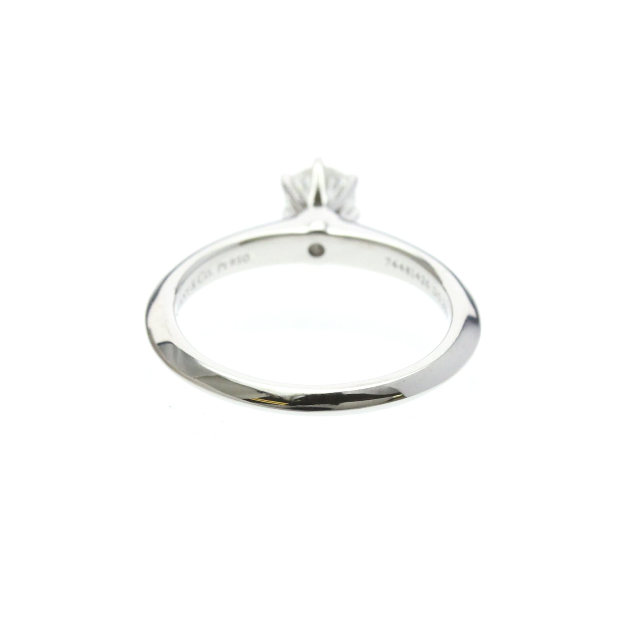 Tiffany & Co. Tiffany Setting Solitaire Platinum With Diamond Silver Platinum Ring Jewelry (Pre-Owned)
