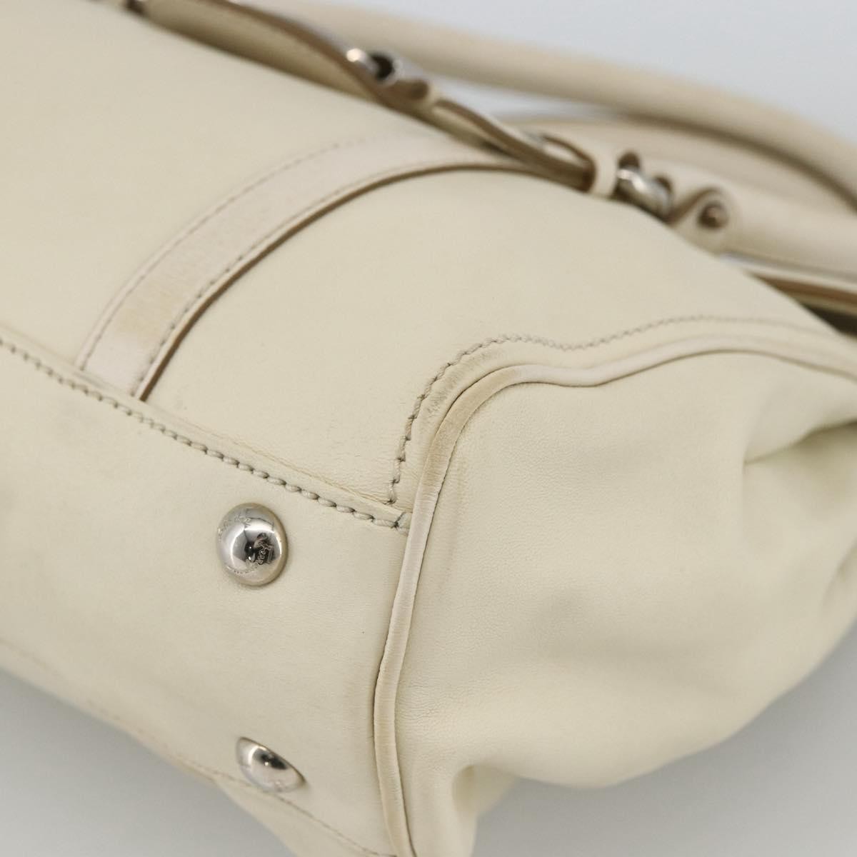 Salvatore Ferragamo Vintage Leather White Leather Handbag (Pre-Owned)