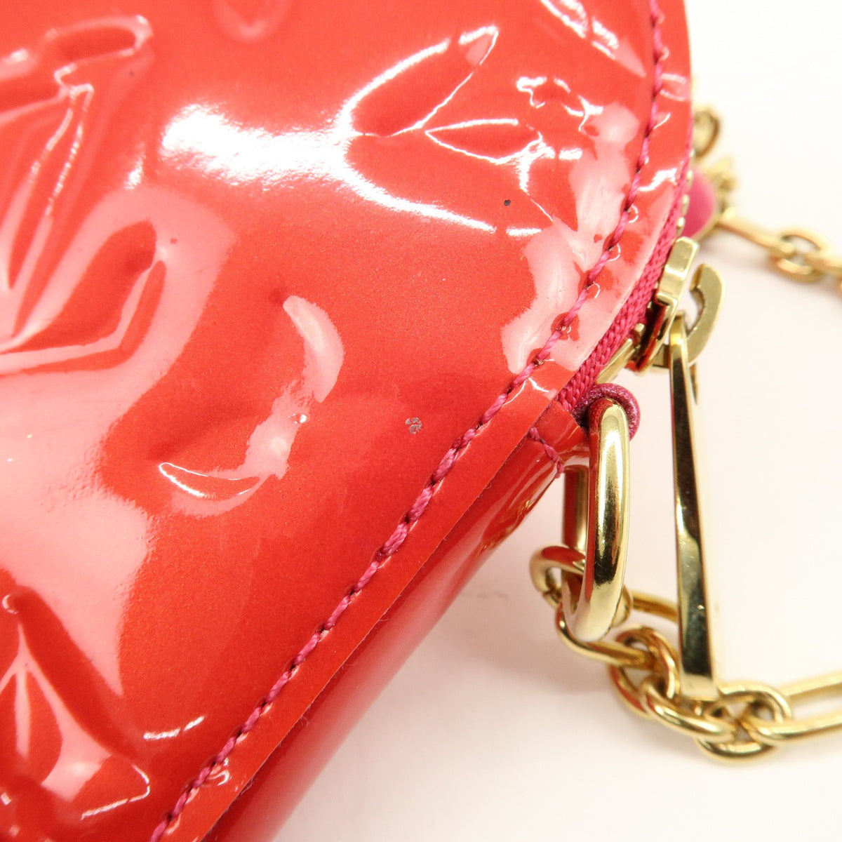 Louis Vuitton Heart Coin Purse Monogram Vernis Pink Patent_Leather Clutche & Pouche Bag (Pre-Owned)