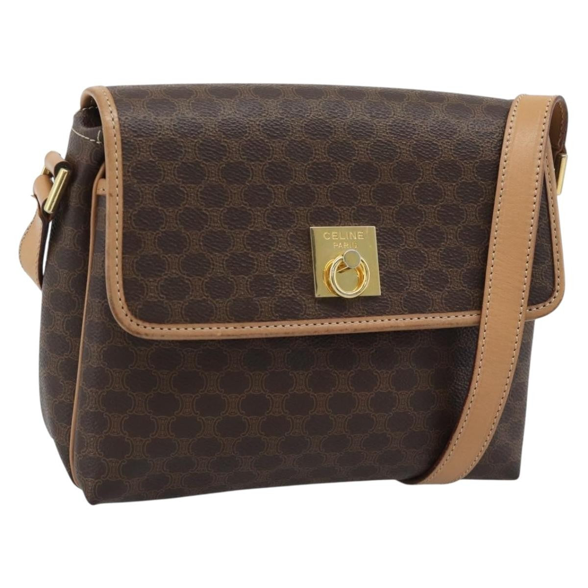 Celine Macadam Canvas Brown Canvas Shoulder Bag Bag (Pre-Owned)