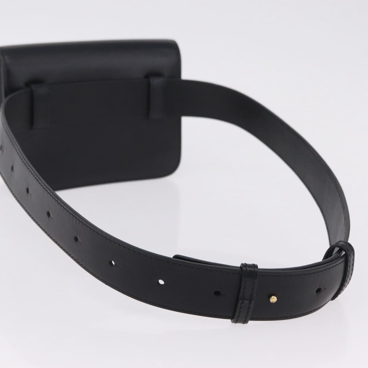 Burberry Tb Belt Leather Black Leather Clutche & Pouche Bag (Pre-Owned)