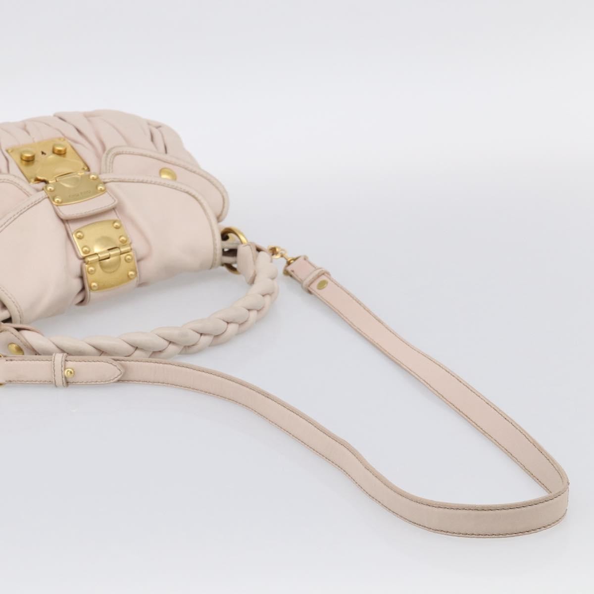 Miu Miu Coffer Hobo Matelasse Leather Pink Leather Handbag (Pre-Owned)