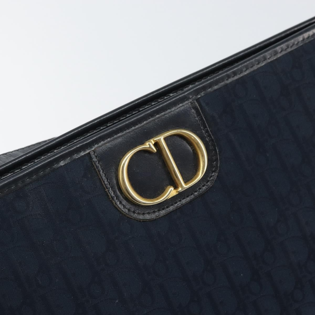 Christian Dior Vintage Cd Trotter Canvas Navy Canvas Shoulder Bag Bag (Pre-Owned)