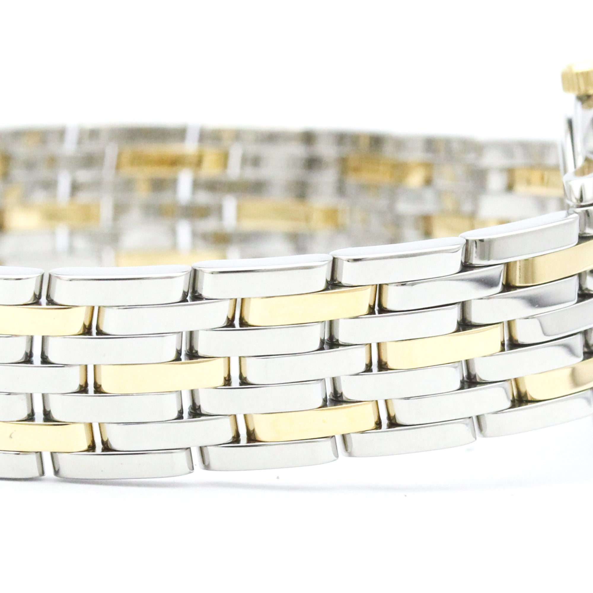 Omega De Ville Prestige Quartz Stainless Steel And Yellow Gold With Diamond Bezel And Markers Watch (Pre-Owned)