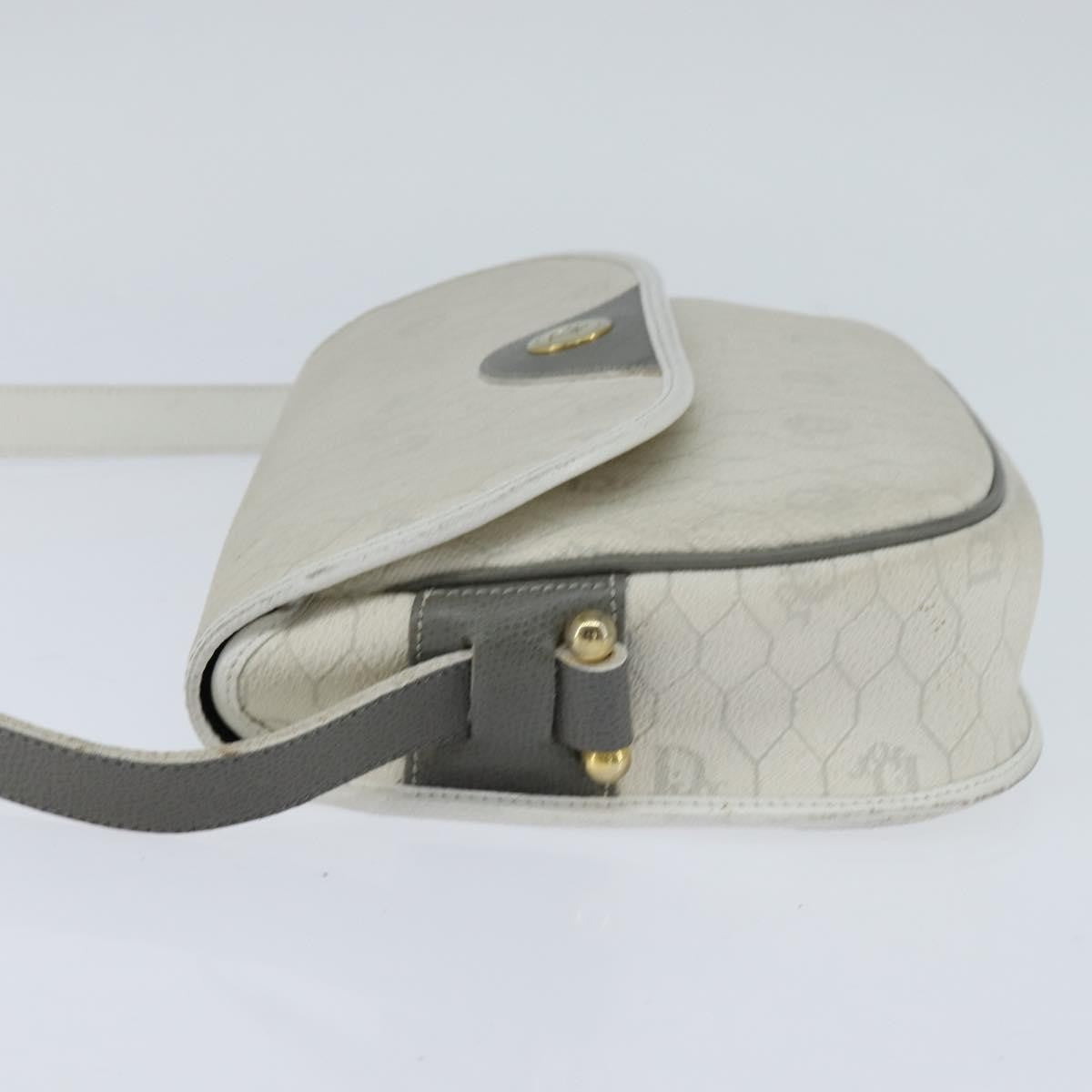 Christian Dior Vintage Honeycomb Flap Coated Canvas White Canvas Wallets Accessory (Pre-Owned)