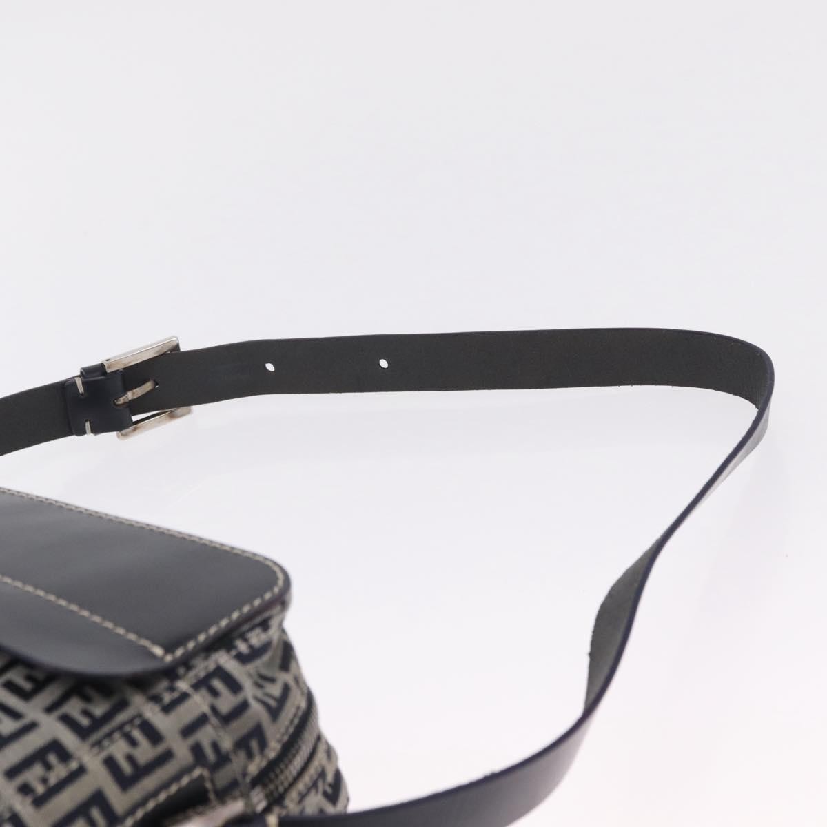 Fendi Shoulder Zucchino Canvas Navy Canvas Shoulder Bag Bag (Pre-Owned)