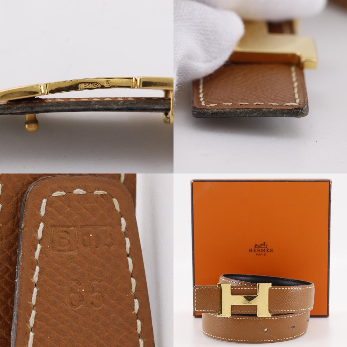 Hermes Constance Reversible Belt Leather Brown Leather Belts Accessory (Pre-Owned)