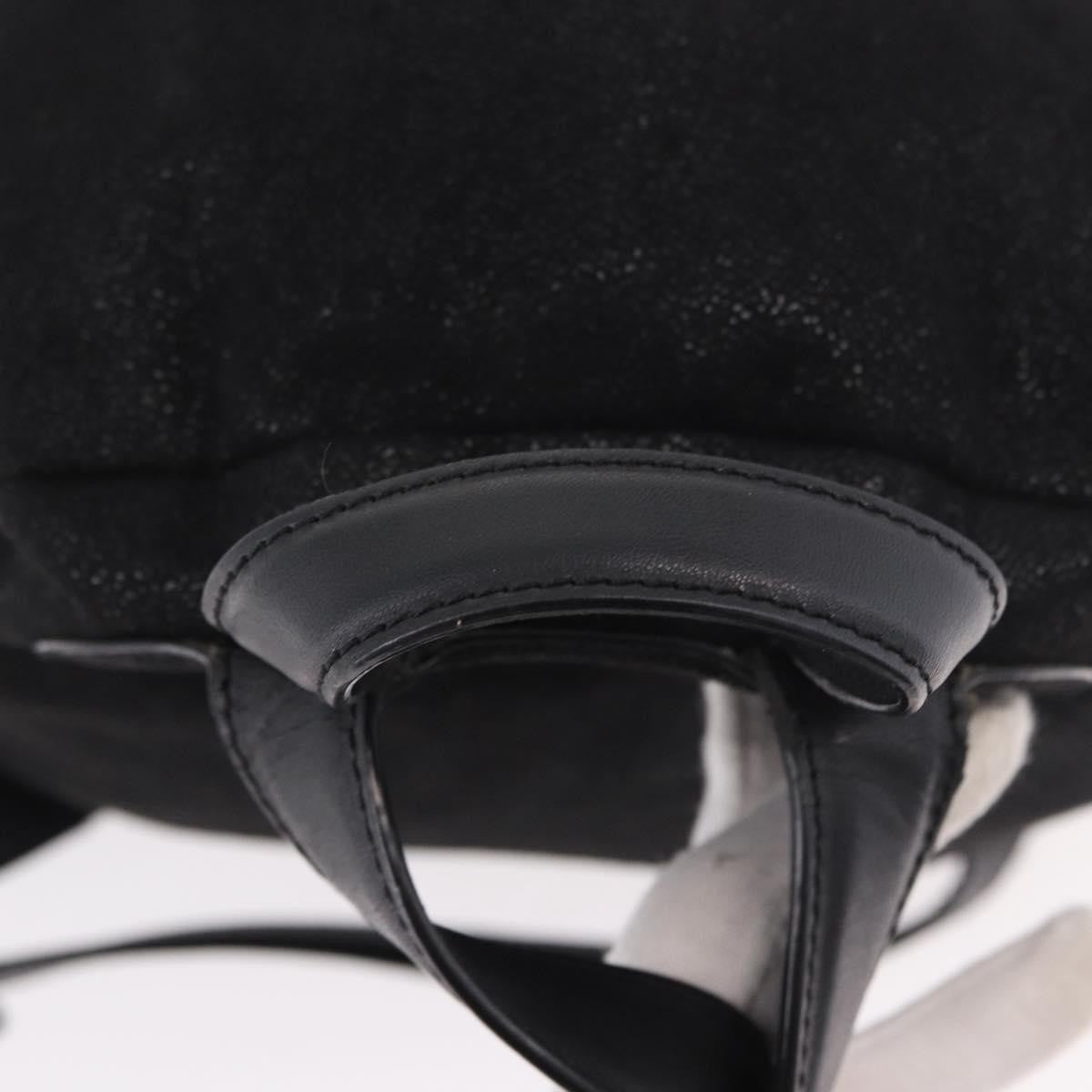 Stella Mccartney Falabella Front Zip Shaggy Deer Black Polyester Backpack Bag (Pre-Owned)