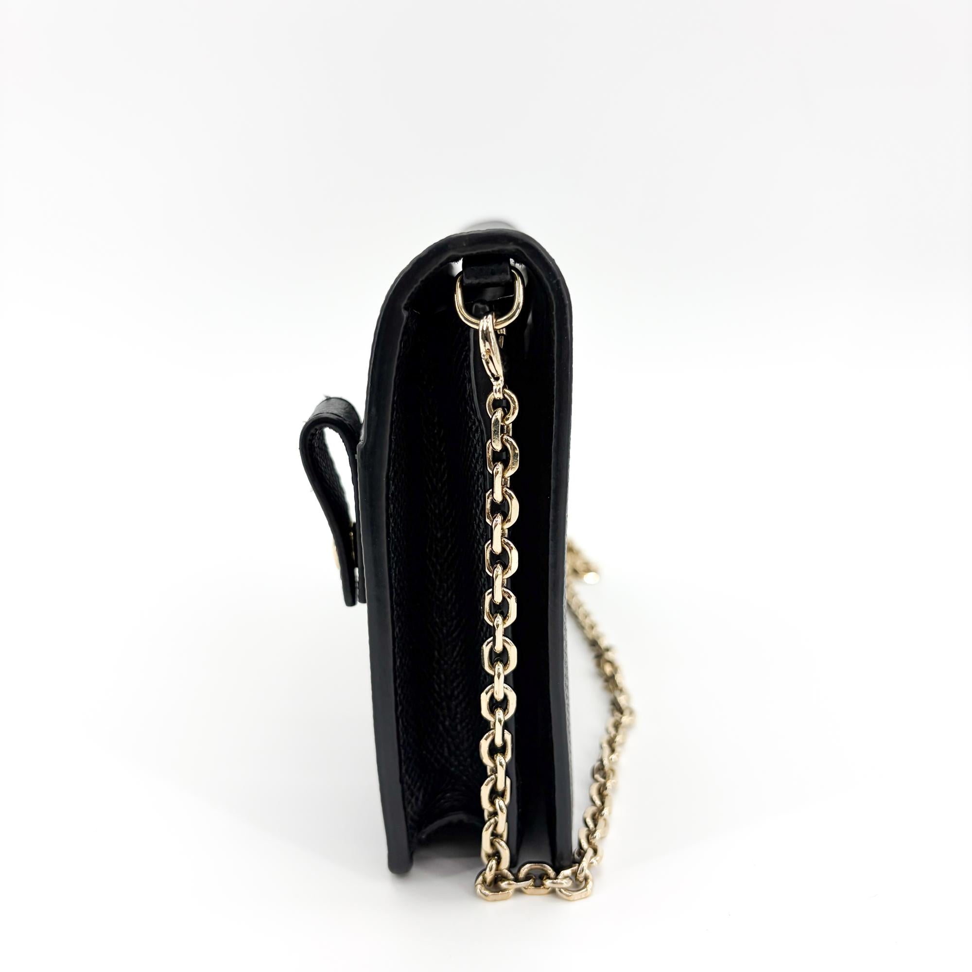 Christian Dior 30 Montaigne 2-In-1 Leather Black Calfskin Clutche & Pouche Bag (Pre-Owned)