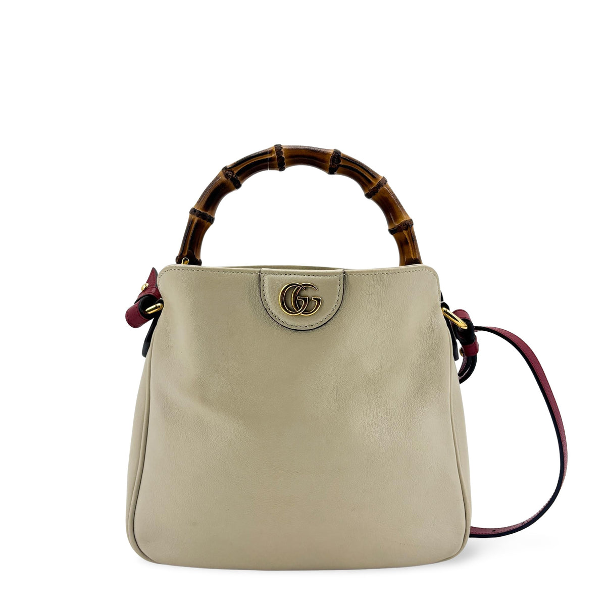 Gucci Diana Bamboo Leather Beige Leather Shoulder Bag Bag (Pre-Owned)