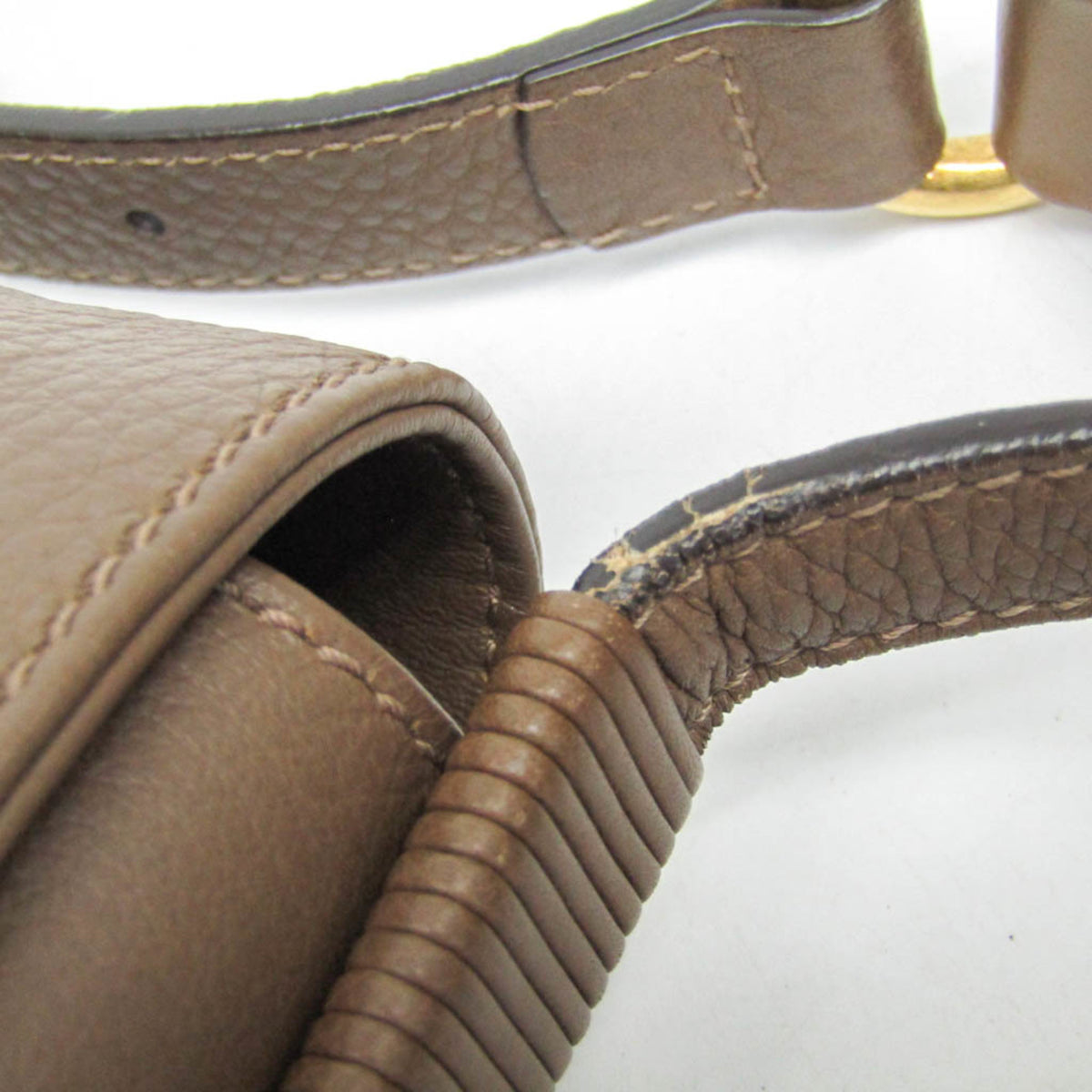 Gucci Bamboo Shoulder Leather Brown Leather Shoulder Bag Bag (Pre-Owned)
