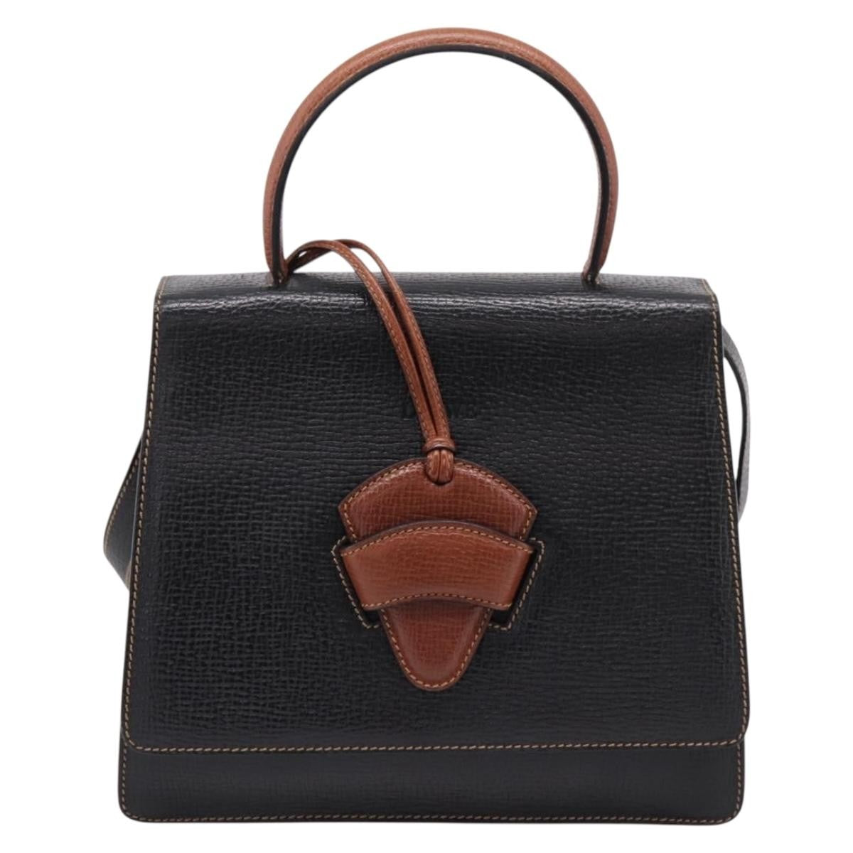 Loewe Barcelona Leather Black Leather Shoulder Bag Bag (Pre-Owned)