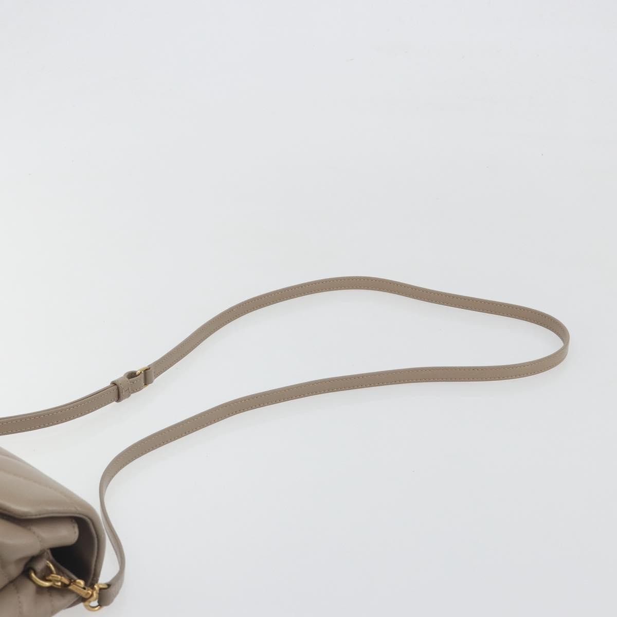 Saint Laurent Loulou Puffer Quilted Leather Beige Leather Shoulder Bag Bag (Pre-Owned)