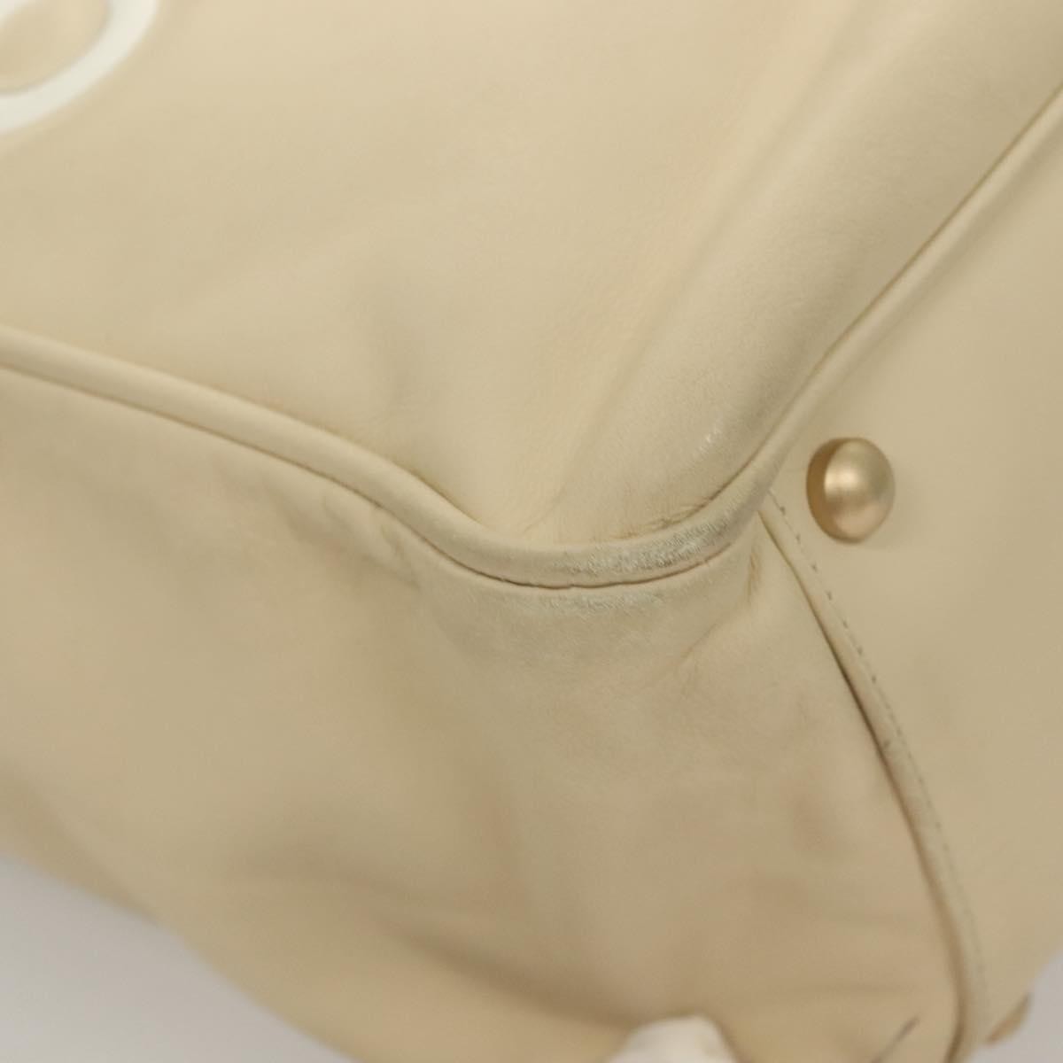 Chanel Camellia Tote Leather Beige Leather Tote Bag Bag (Pre-Owned)