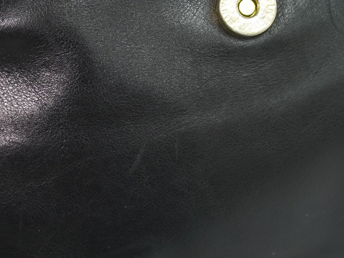 Celine Flap Shoulder Leather Black Leather Shoulder Bag Bag (Pre-Owned)
