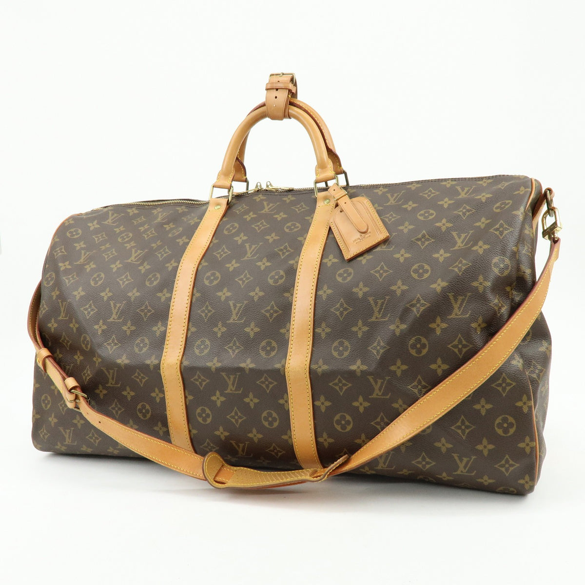 Louis Vuitton Keepall Bandouliere Monogram Canvas Brown Canvas Travel Bag Bag (Pre-Owned)