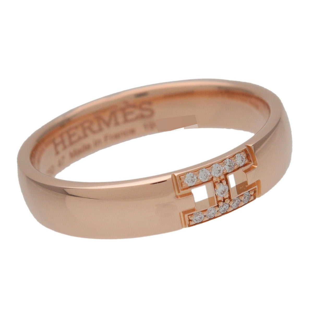 Hermes Hercules 18K Pink Gold Rose_Gold Diamond Ring Jewelry (Pre-Owned)