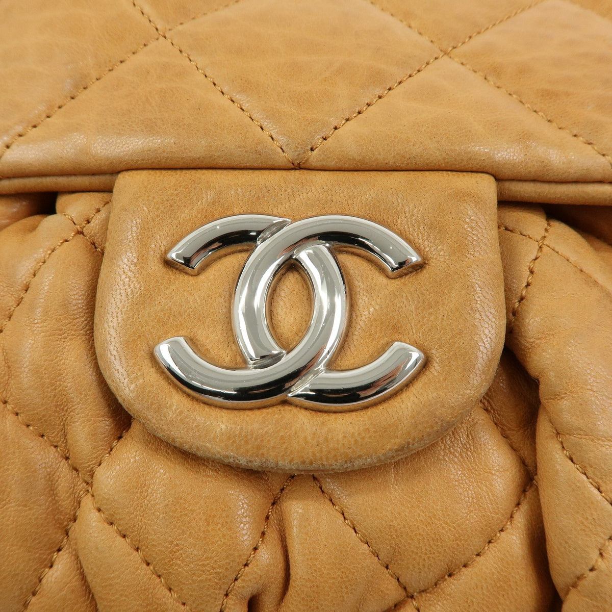 Chanel Chain Around Flap Quilted Leather Brown Leather Handbag (Pre-Owned)