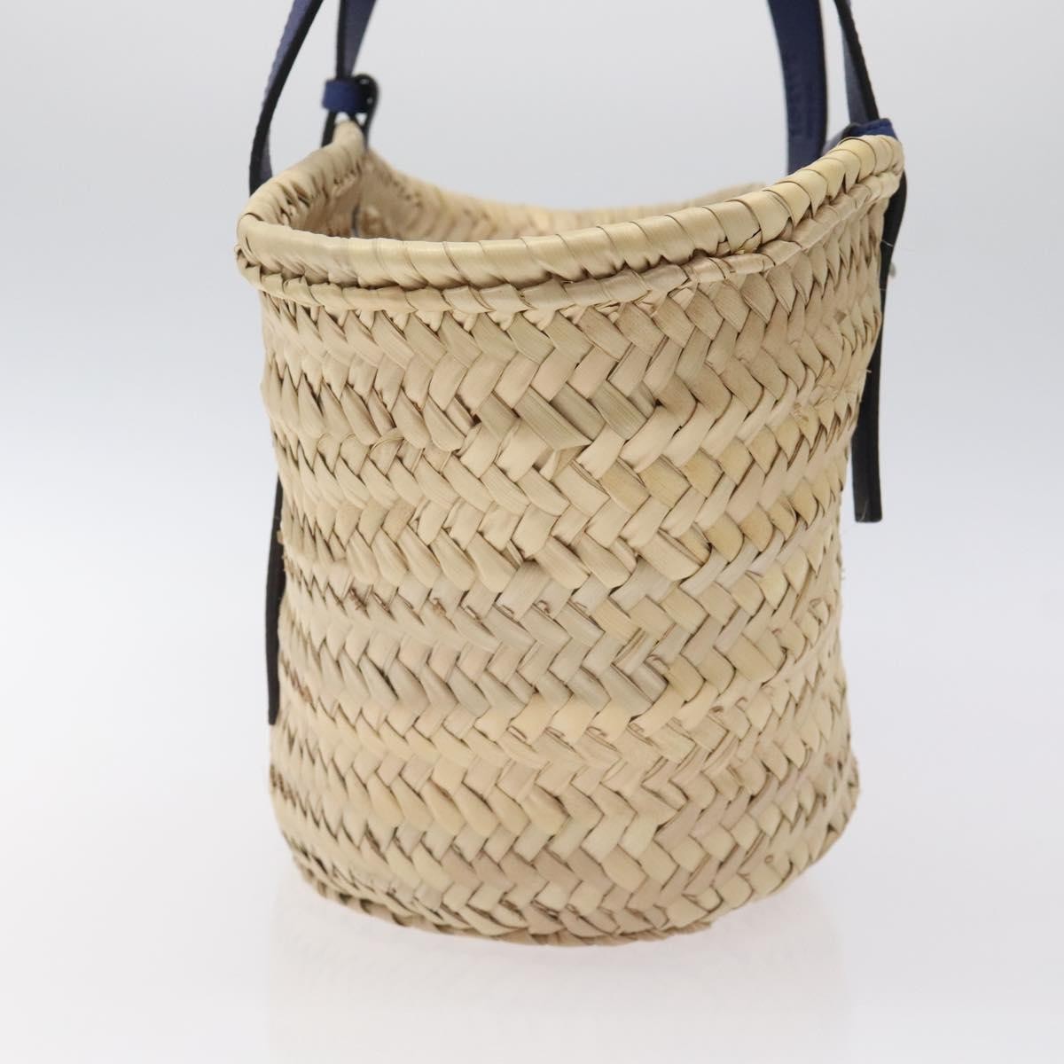 Loewe Basket Tote Raffia Beige Wood Bag (Pre-Owned)