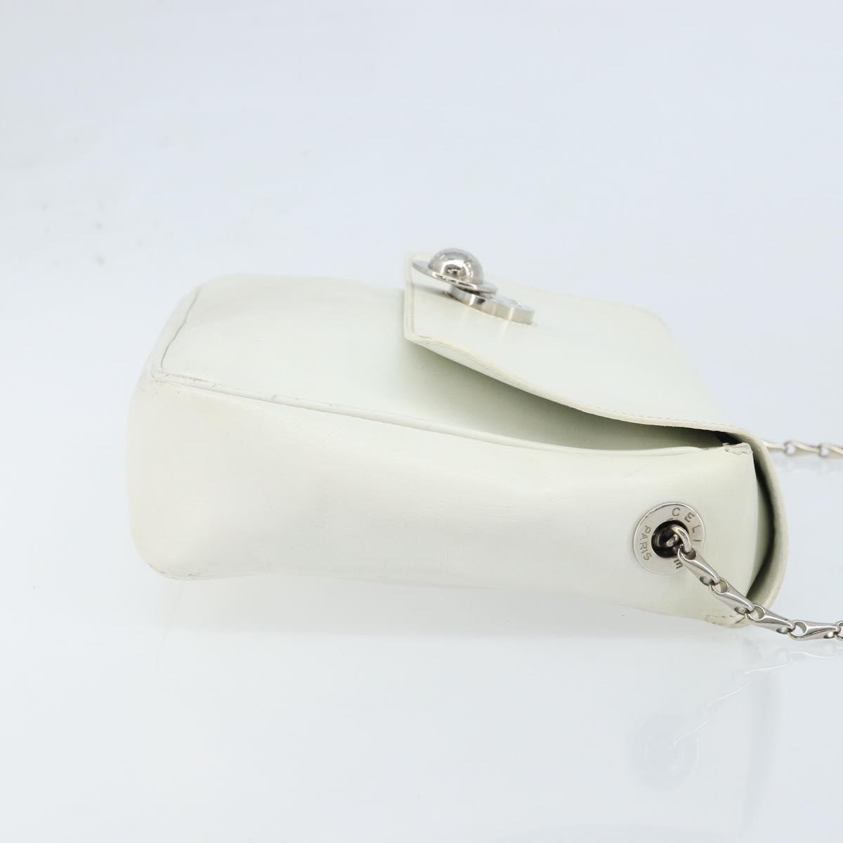 Celine Vintage Leather White Leather Shoulder Bag Bag (Pre-Owned)