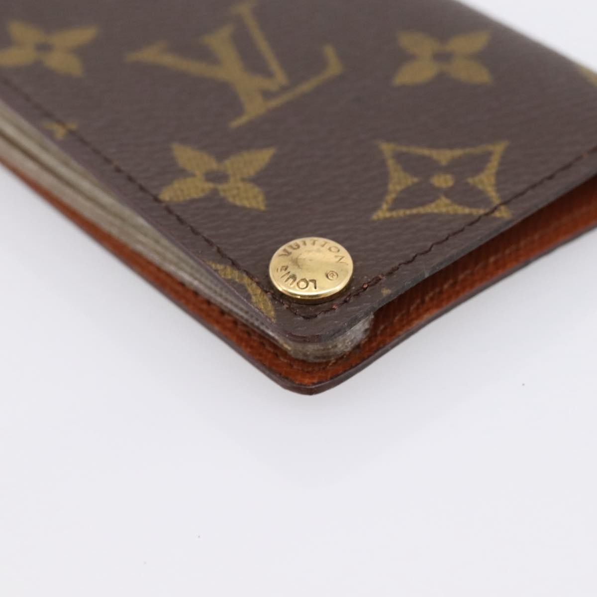 Louis Vuitton Porte Cartes Pression Card Case Monogram Canvas Brown Canvas Card Holders Accessory (Pre-Owned)