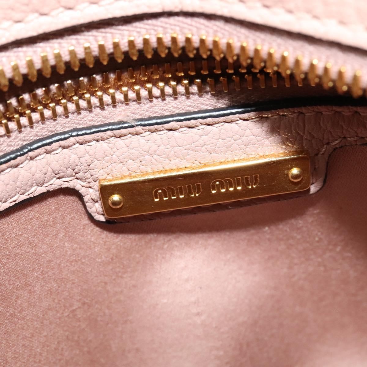 Miu Miu Madras Fiocco Bow Leather Pink Leather Bag (Pre-Owned)