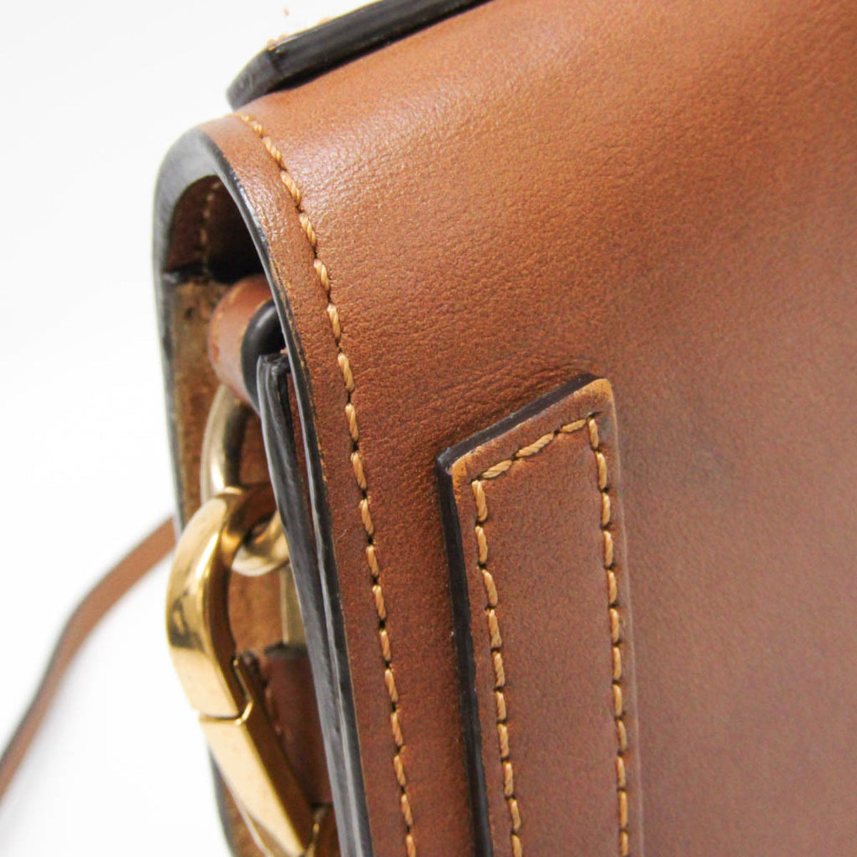 Chloe Nile Studded Suede And Leather Brown Leather Crossbody Bag Bag (Pre-Owned)