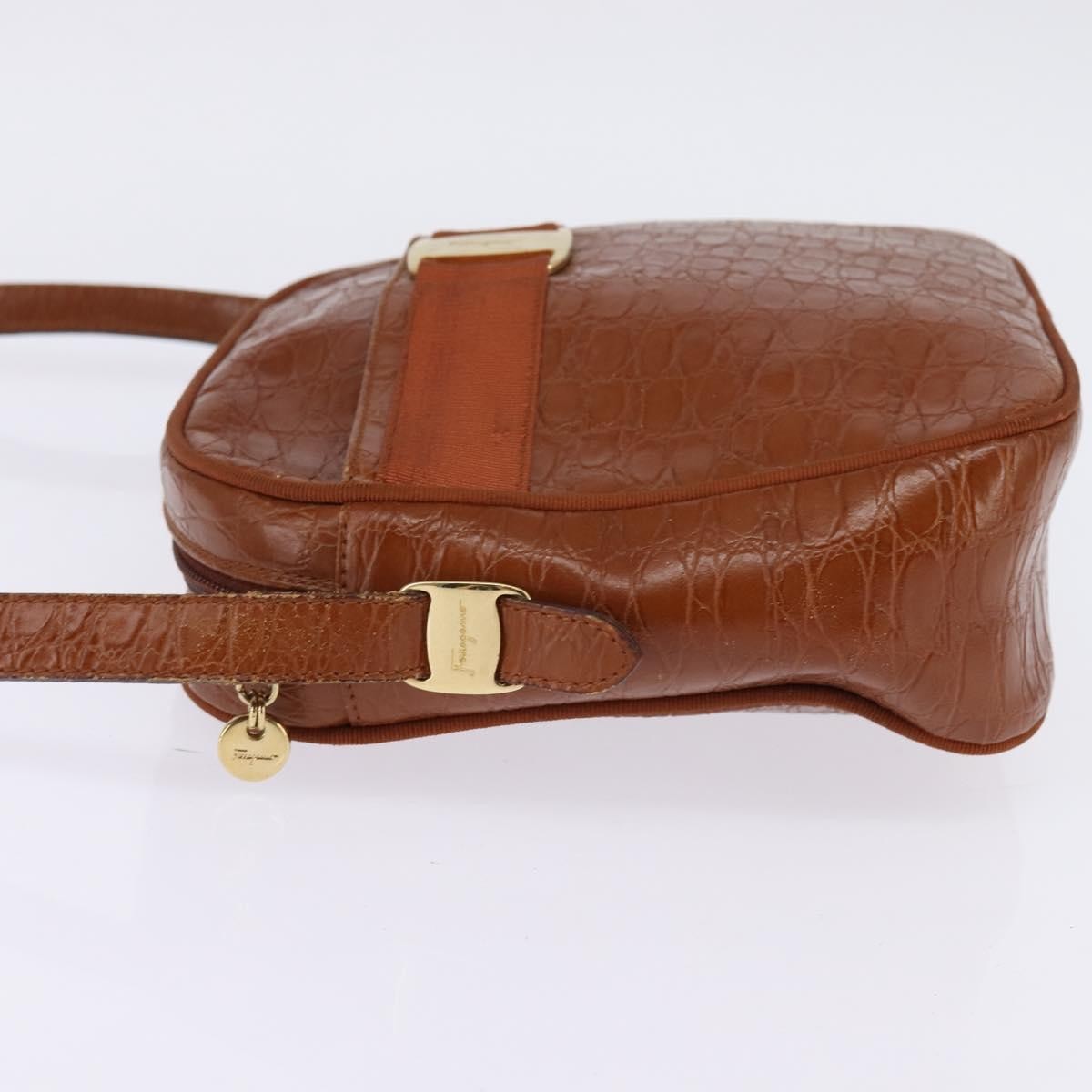 Salvatore Ferragamo Vala Leather Brown Leather Shoulder Bag Bag (Pre-Owned)