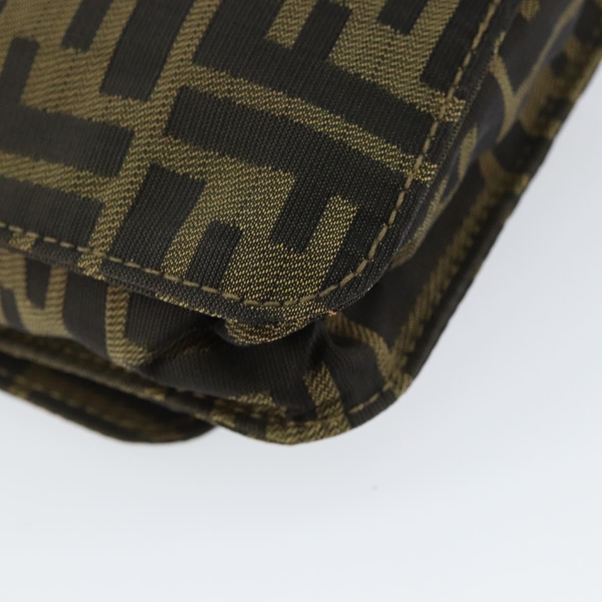 Fendi Flat Messenger Zucca Canvas Brown Canvas Shoulder Bag Bag (Pre-Owned)