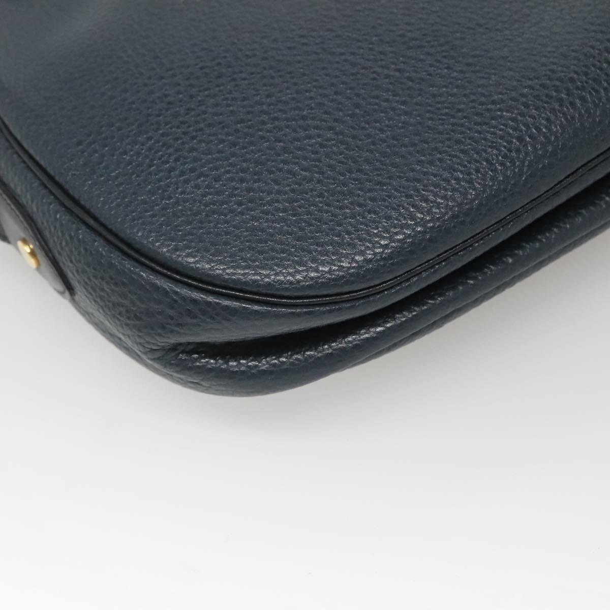 Christian Dior Vintage Leather Navy Leather Shoulder Bag Bag (Pre-Owned)