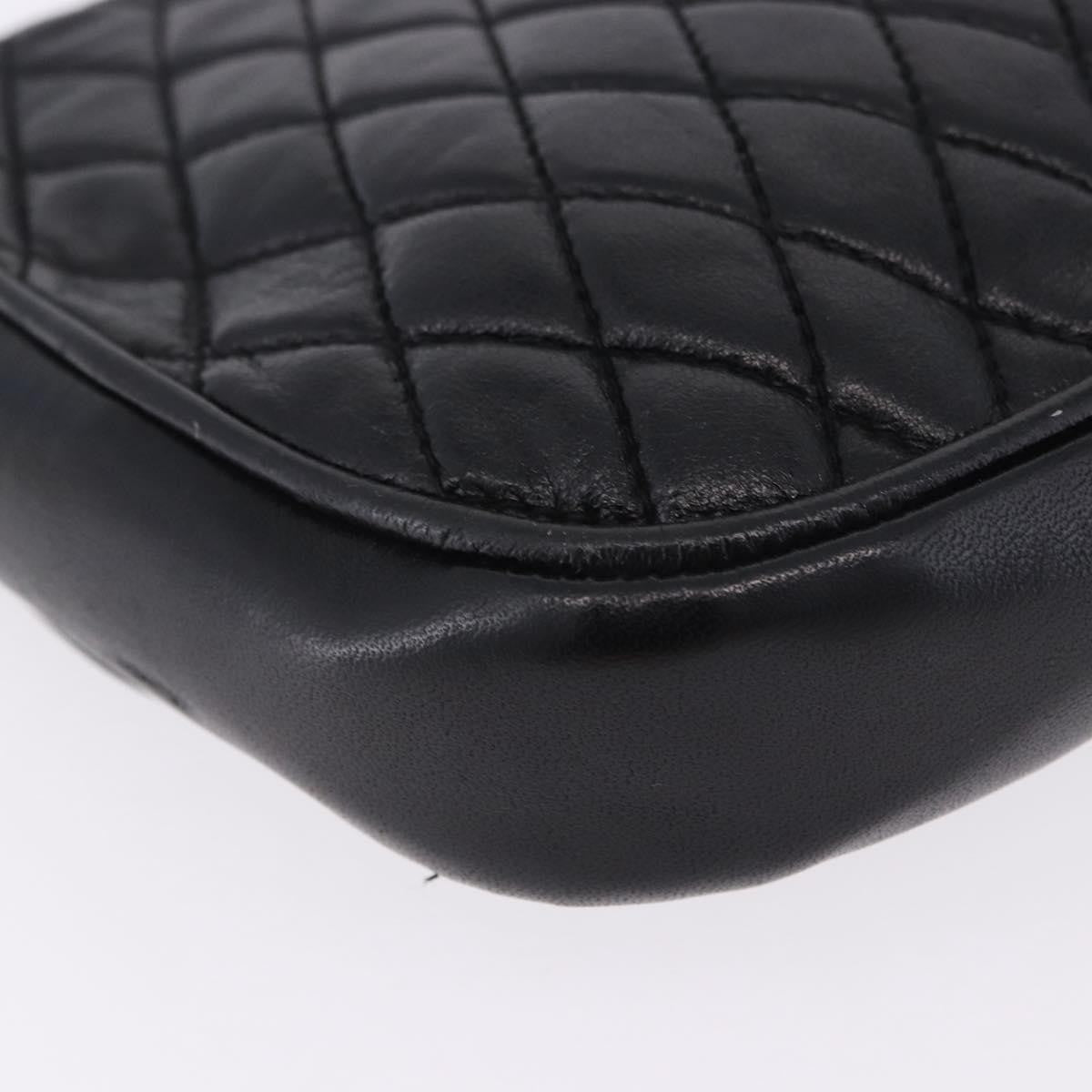 Bally Vintage Chain Quilted Leather Black Leather Shoulder Bag Bag (Pre-Owned)