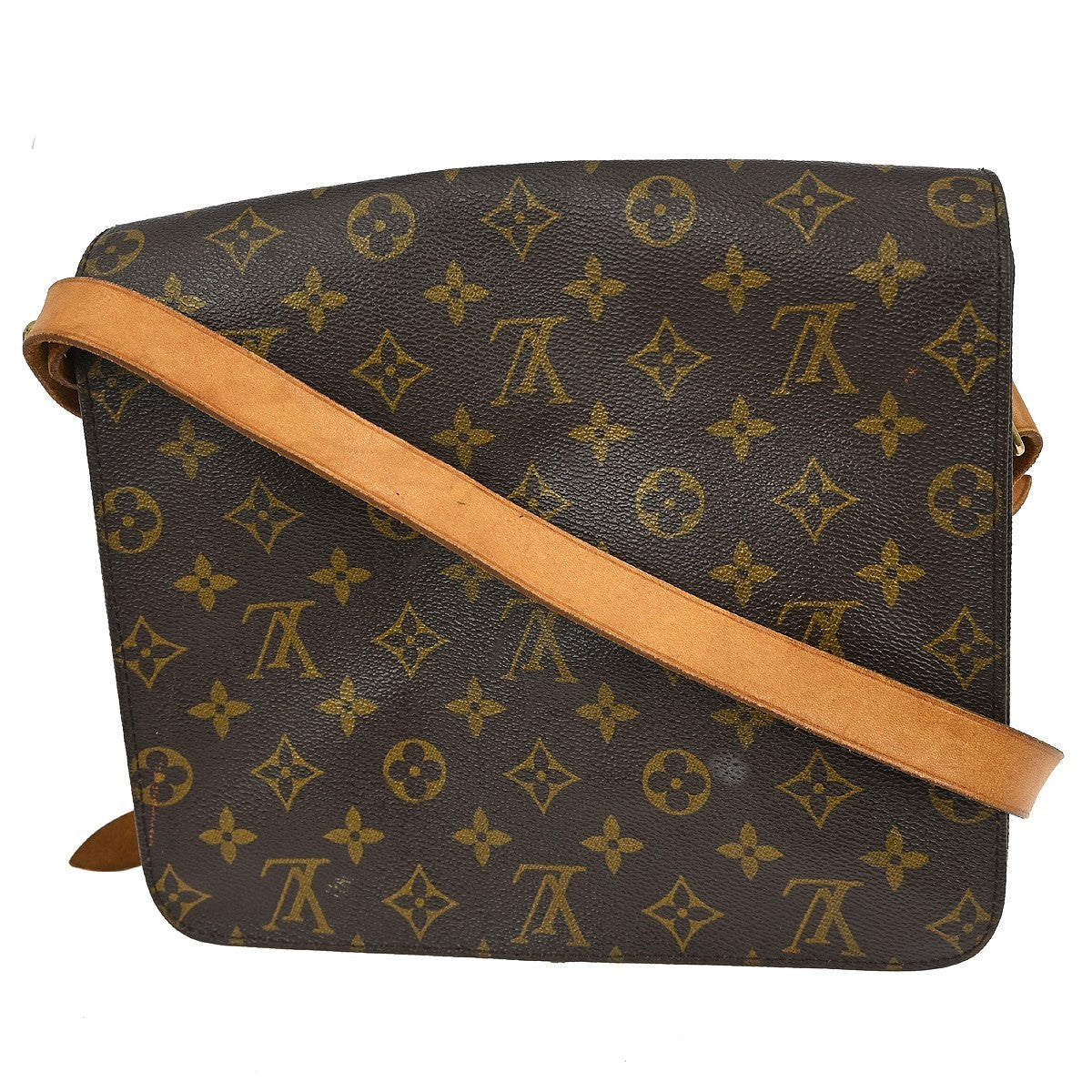 Louis Vuitton Cartouchiere Monogram Brown Canvas Shoulder Bag Bag (Pre-Owned)