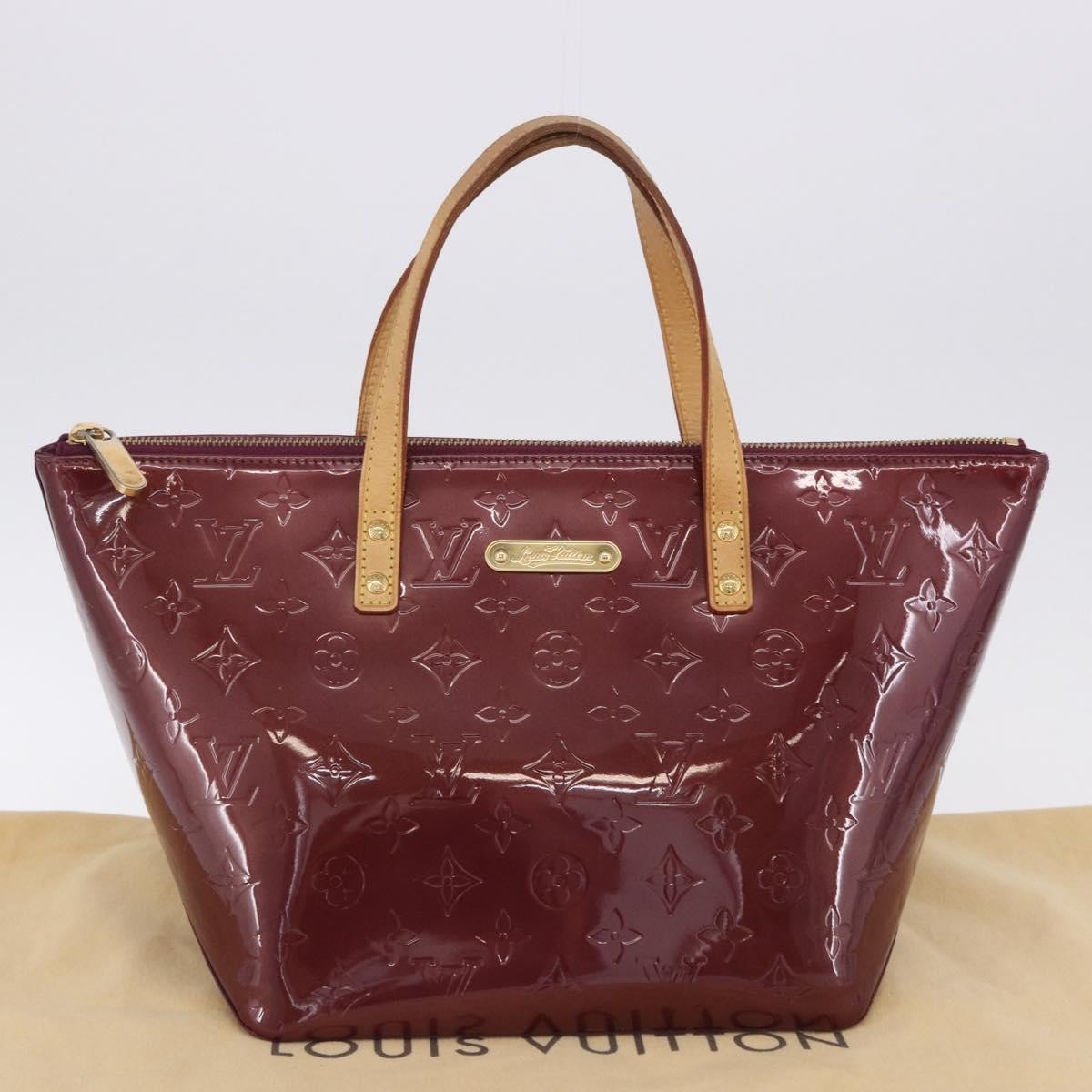 Louis Vuitton Bellevue Monogram Vernis Burgundy Patent_Leather Handbag (Pre-Owned)