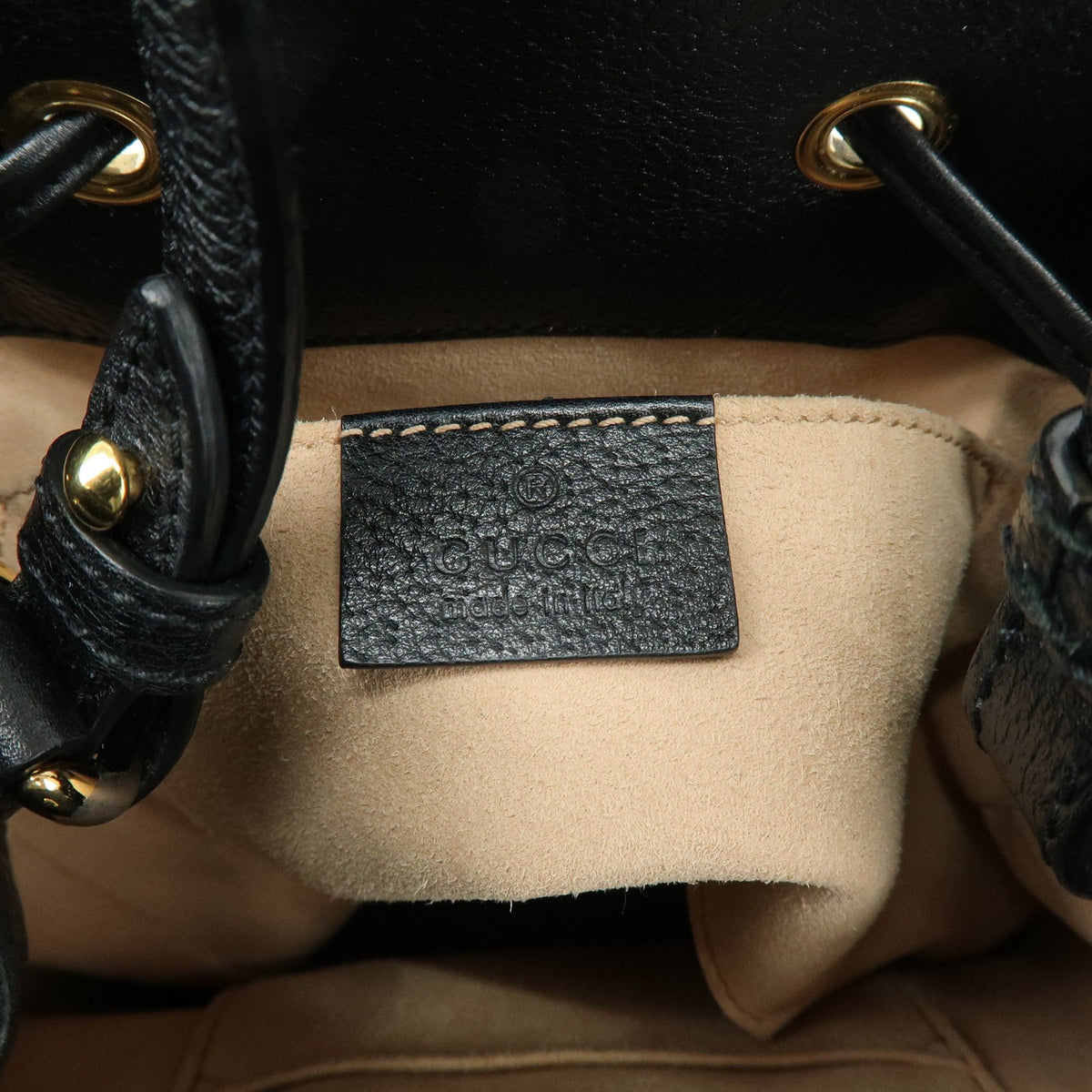 Gucci Ophidia Bucket Leather Black Leather Handbag (Pre-Owned)