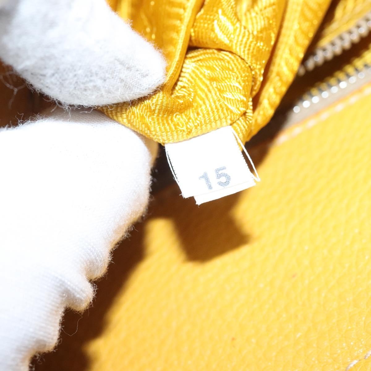 Prada Vintage Leather Yellow Leather Handbag (Pre-Owned)