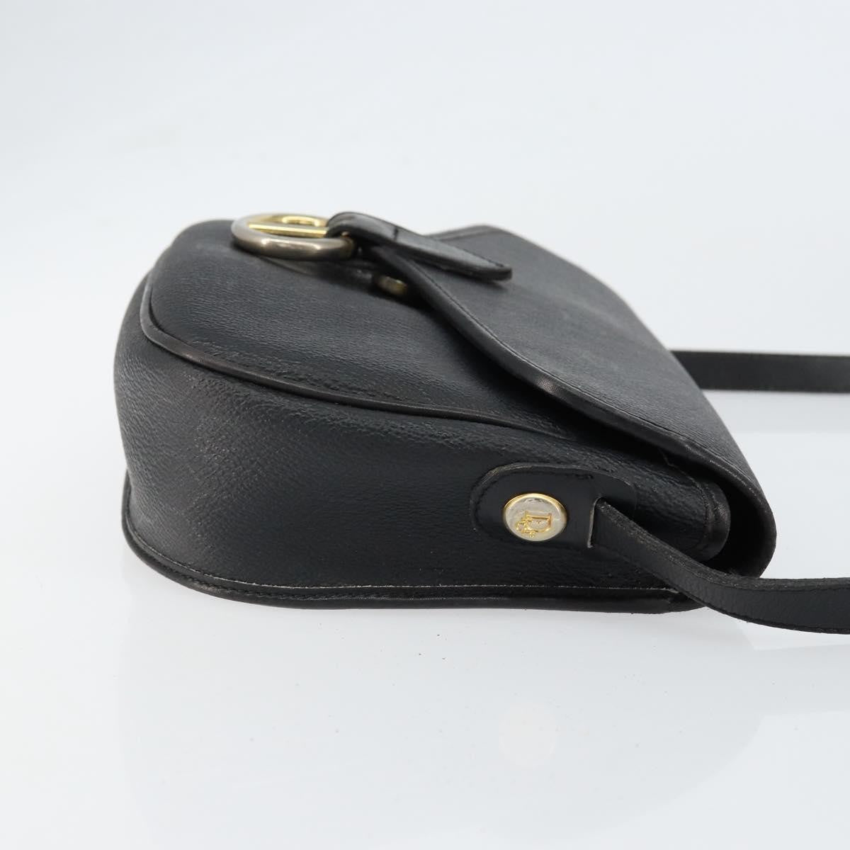 Christian Dior Vintage Honeycomb Flap Coated Canvas Black Canvas Shoulder Bag Bag (Pre-Owned)