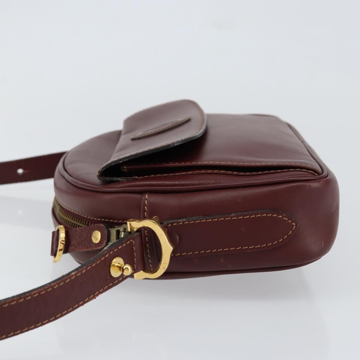 Cartier Must De Cartier Leather Burgundy Leather Shoulder Bag Bag (Pre-Owned)
