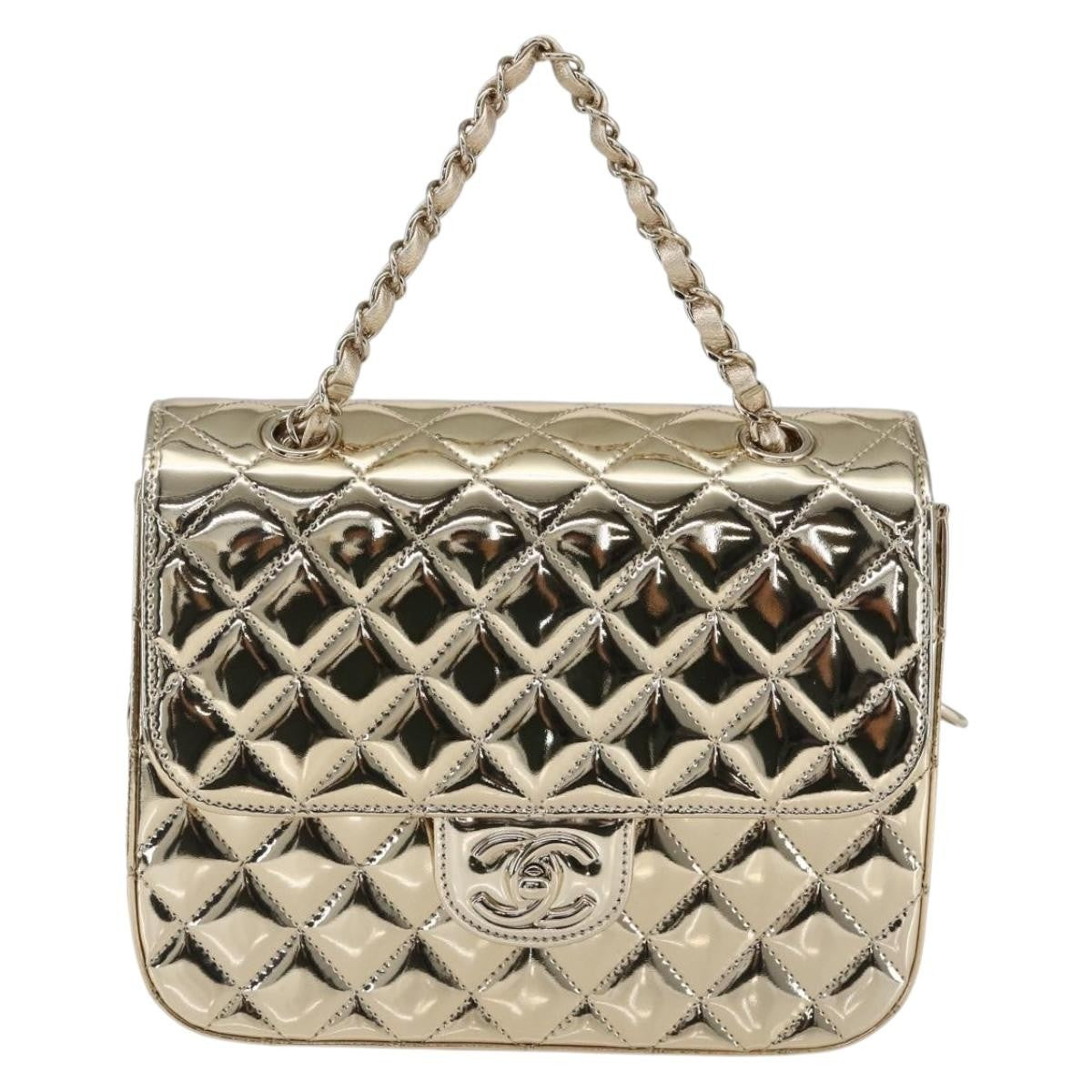 Chanel Hollywood Boulevard Backpack With Star Coin Purse Quilted Metallic Leather Gold Patent_Leather Backpack Bag (Pre-Owned)