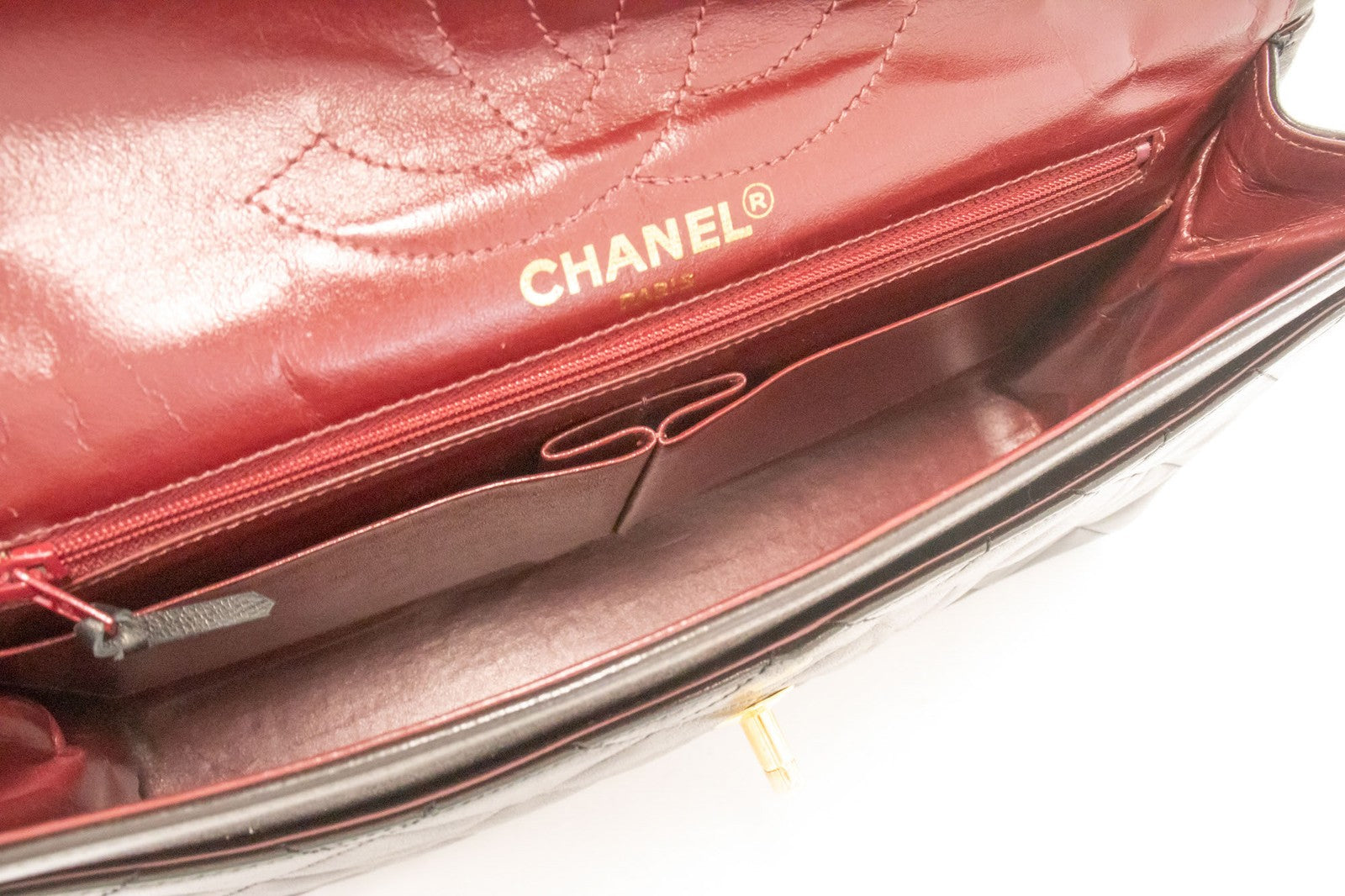 Chanel Vintage Two Tone Cc Flap Quilted Lambskin Black Leather Shoulder Bag Bag (Pre-Owned)